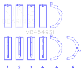 King Engine Bearings Ford EcoBoost 3.5L/3.7L V6 Main Bearing Set - Size STD