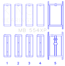 King Engine Bearings Chevrolet 265/283/302/327 V8 Main Bearing Set