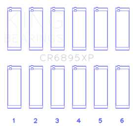 King Engine Bearings Ford EcoBoost 3.5L V6 Connecting Rod Bearing Set (Set of 6)