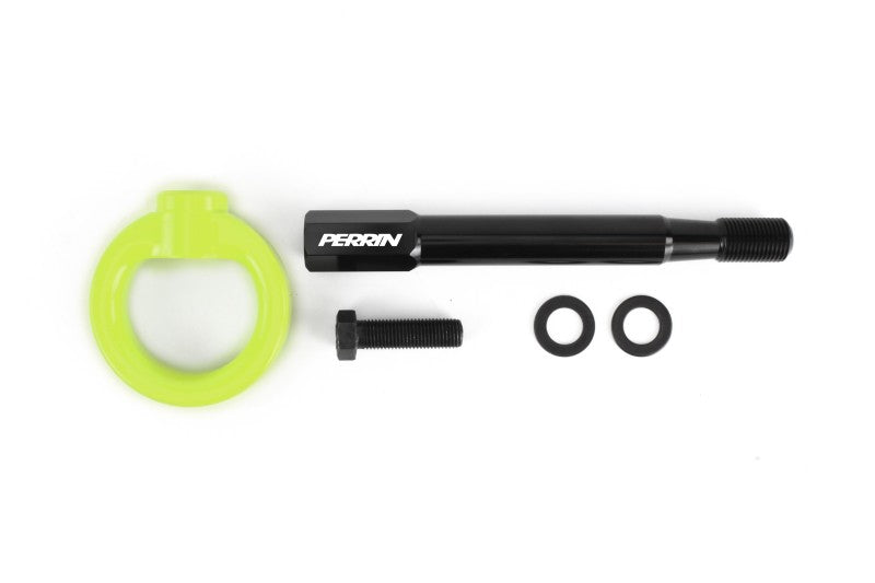 PERRIN 22-25 Subaru WRX / 18-23 Crosstrek / 20-25 OBXT Tow Hook Kit (Front) - Neon Yellow