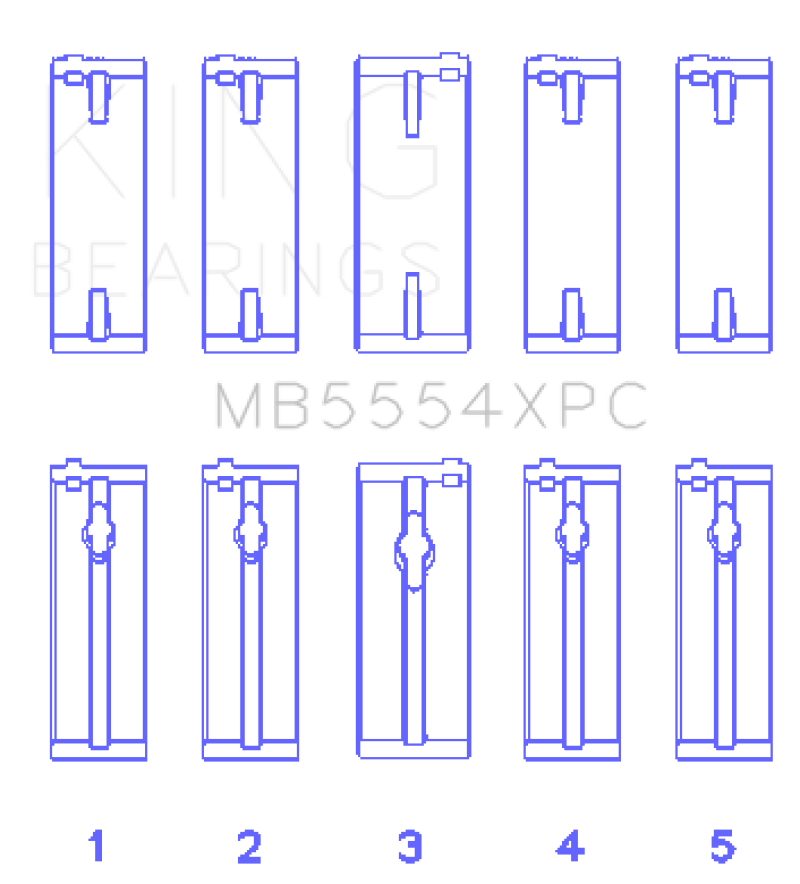 King Engine Bearings Toyota 3SGTE 16V 2.0L pMaxKote Performance Main Bearing Set - Size STD